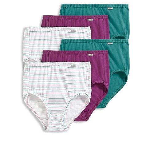 Jockey Women's Plus Size Elance Brief - 6 Pack 10 Sweet Orchid/prestigious Stripe/verdigris : Target