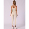 Allegra K Women's U Neck One Piece Jumpsuit Workout Sleeveless Tummy Control No Show Ribbed Shapewear Body Shapers - 2 of 4