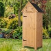 Karl Home 70'' H Yellow Solid Wood Outdoor Storage Shed - 3 of 4
