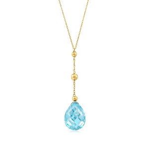 Ross-Simons 10.00 Carat Swiss Blue Topaz Y-Necklace in 14kt Yellow Gold - 1 of 3