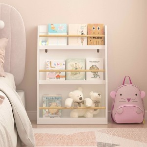 MAYEERTY 3 Tier Kids Book Shelf Book Rack, Help Keep Bedrooms Playrooms White - 1 of 4