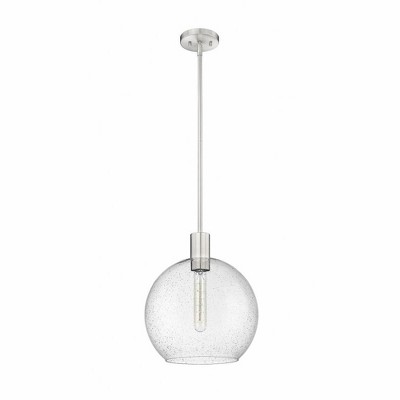 Brushed Nickel Globe Pendant with Clear Glass Shade