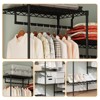 Portable Heavy Duty Clothes Rack, 4 Rods & 8 Shelves, 890LBS Capacity, Adjustable Freestanding Wardrobe - 3 of 4