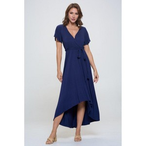 WEST K Women's Georgia Faux Wrap Dress with High-Low Hem and Tie Waist - 1 of 3
