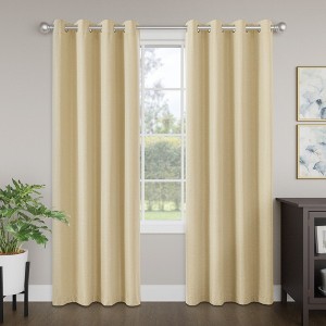 Awesome Home  Brushed Serengeti Stria 100% Blackout Grommet Pair (2 panels) - 1 of 4