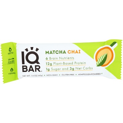 IQ Bar Matcha Chai - Case of 12 - 1.6 oz