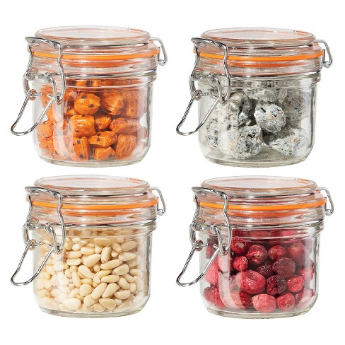 Download Oggi 4 Piece Airtight Glass Canister Set With Clamp Lids And Silicone Gaskets Target