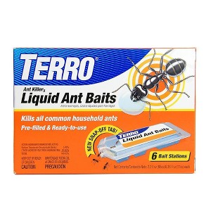 Terro 6pk Ant Killer Indoor Liquid Ant Baits: Easy-Use, Pre-Filled Bait Stations, Kills Colony - 1 of 4