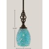 Toltec Lighting Elegante 1 - Light Pendant in  Dark Granite with 5" Turquoise Fusion Shade - 2 of 2