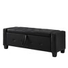 JUJABU 48" Upholstered Storage Ottoman Bench with Faux Leather Seat for Bedroom, Living Room, or Hallway - 2 of 4