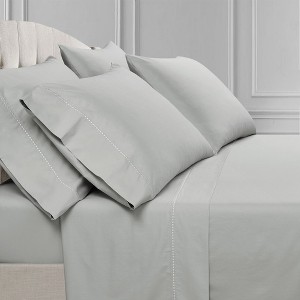 Home Boutique Aria Dots Cotton Sheet Set, Queen - Light Gray - 6 Piece Bedding Set - 1 of 1