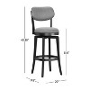 31" Sloan Swivel Barstool Black/Gray - Hillsdale Furniture: Upholstered, Matte Finish, Wood Legs, Foam Padded - 3 of 4