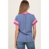 Pinkblush Blue Ribbed Colorblock Detail Maternity Short Sleeve Top - 4 of 4