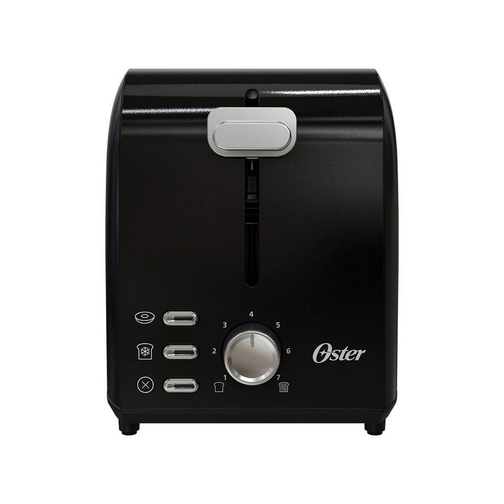 Oster 2-Slice Toaster With Extra-Wide Slots Black/Stainless Steel: Bagel Maker, 800W, Spot Clean, 1-Year Warranty