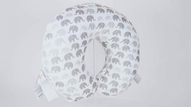 Boppy Nursing Pillow Cover Premium, Gray Elephants Plaid, 2 of 12, play video