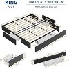 Queen Platform Bed Frame with 3 Storage Drawers – Low Profile, Slatted Base, No Box Spring, Gray - 3 of 4