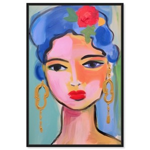 Art Remedy Violeta s Hair with Flowers Beach Life Inspired Wall Art Framed - 1 of 4