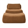 Large Bean Bag Chair with Waist Pillow & Ottoman, Chenille Upholstered Memory Foam Sofa, Comfy and Relaxing Lounge Chair - ModernLuxe - 4 of 4