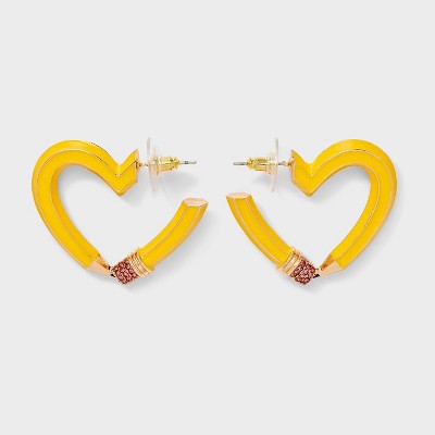 SUGARFIX by BaubleBar Write On Statement Earrings - Yellow/Gold