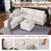 Modern 4-Seater Modular Sectional Sofa With chenille fabric, cozy Convertible Sleeper Sofa Bed With Storage for Living Room, apartments - 2 of 4