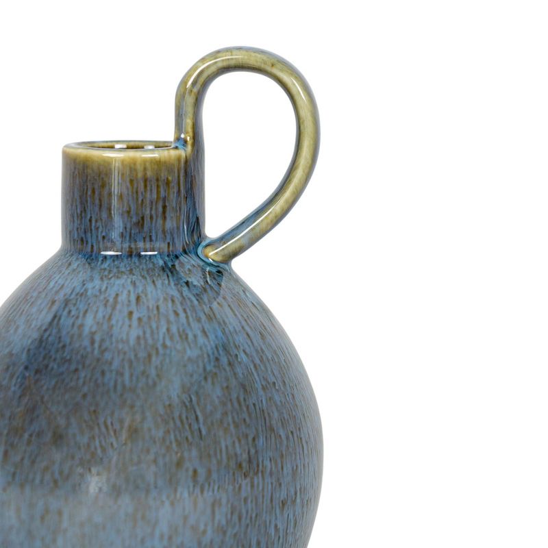 Oversized Handle Pitcher Vase Blue Porcelain by Foreside Home & Garden, 4 of 8