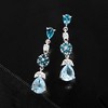 Ross-Simons 5.50 ct. t.w. Sky and London Blue Topaz Floral Drop Earrings With .50 ct. t.w. Lab-Grown Diamonds in Sterling Silver - 3 of 4