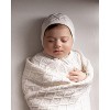 MiniMoi 3 Piece Baby Unisex "Simply Sweet" White 100% Cotton Knit Cardigan Set White NB - 4 of 4