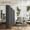 Sorbus 8 Panel Room Divider Panel, 6 ft. Tall Extra Wide Double Hinged Panels - Folding Privacy Screens - Gray - 2 of 4