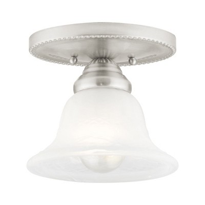 Livex Lighting Edgemont 1 - Light Flush Mount in  Brushed Nickel