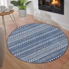 Washable Rugs Non-Slip - 3x3 Round Modern Bathroom Rug, Machine Washable Circle Carpet? in Navy Blue - 2 of 4
