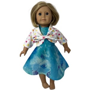 Doll Clothes Superstore Handmade Shades of Blue Dress with Polka Dot Jacket for 18-Inch Girl Dolls - 1 of 4