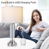 26''Glass Table Lamp In Living Room 3 Color Set Of 2,Table Lamps Modern With 2 USB Ports,Modern Table Lamps Bedroom-The Pop Home - 4 of 4