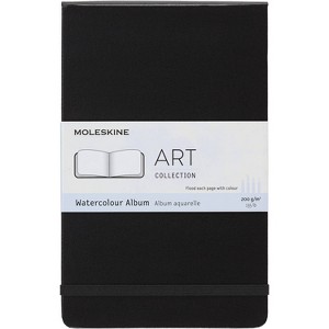 Moleskine Art Water Colour Large Album Black: Blank Journal, Hard Cover, 5x8.25", 72 Pages, Sewn Binding - 1 of 4