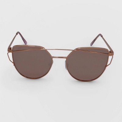 Women's Aviator Metal Silhouette Sunglasses - Wild Fable™ Rose Gold