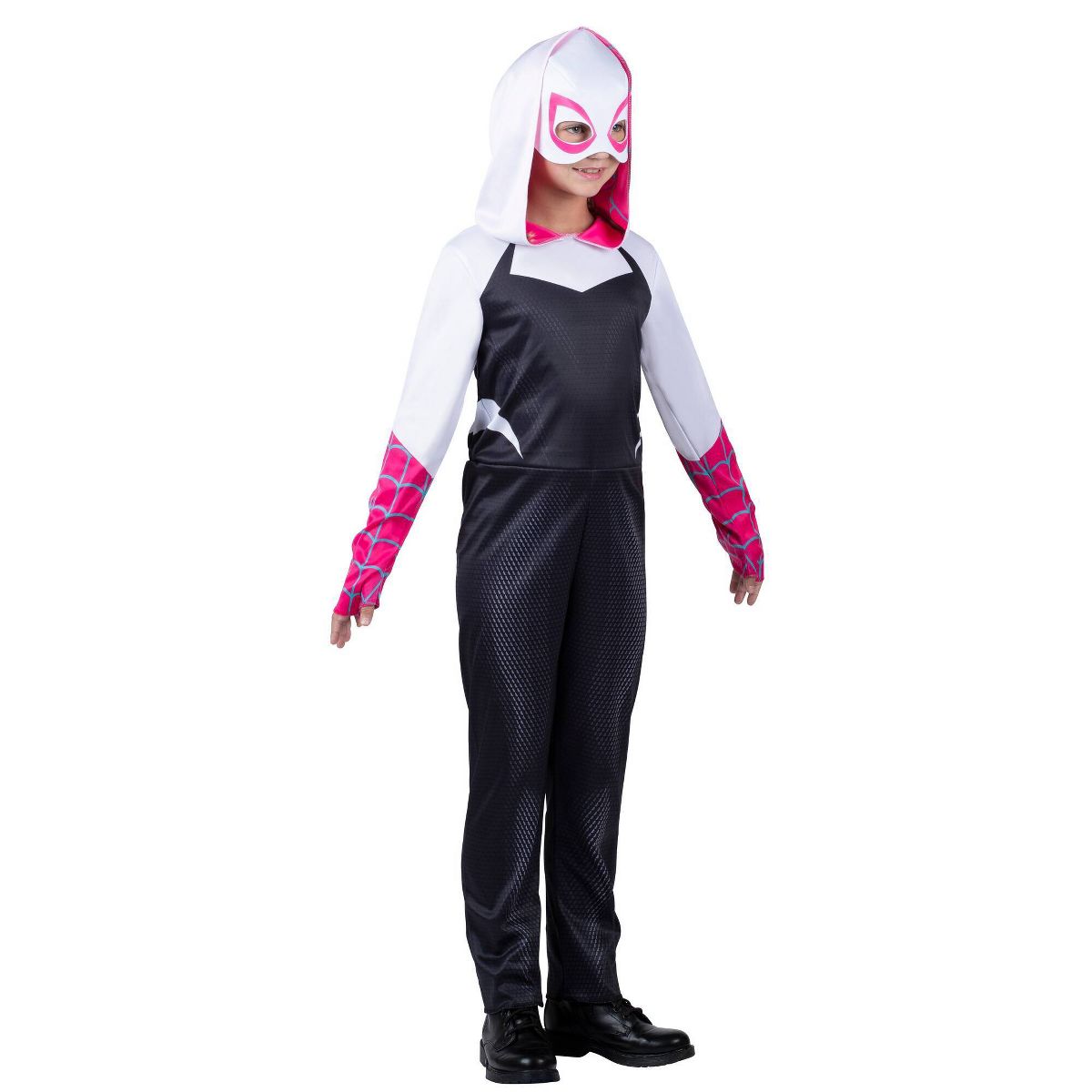 Marvel Spider-Man: Across the Spider-Verse Ghost Spider Gwen Kids' Halloween Costume Jumpsuit with Mask - thumbnail 7