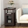3-Tier Side Table with USB Ports and Outlets, Nightstand with Charging Station, Storage Cabinet, and Open Shelf for Living Room, Bedroom - 2 of 4