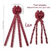 Aoibox Large Christmas Tree Topper Bow 53x13 Inch Velvet Red Gold Snowflake Decorative Ribbon for Tree Wreath Door One Piece - 4 of 4