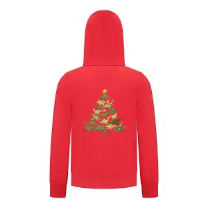 Everyday Kids Christmas Collection Dinosaur Tree Boys Zip Up Hoodie – Holiday Sweatshirt - 1 of 4