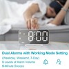 Aoibox Slim LED Digital Alarm Clock with Mirror Surface, Dimming Feature, Large Display, Easy Setting, USB Ports, Modern Decor for Bedroom, Desk - 3 of 4