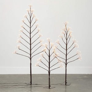 60"H  47.5"H and 36"H Sullivans Outdoor Lighted Twig Tree - Set of 3  Brown - 1 of 3