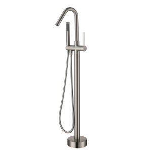 CASAINC Single-Handle High Arch Floor Mounted Freestanding Tub Faucet with Handshower in Brushed Nickel - 1 of 1