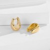 Small Chunky Hoop Earrings, 14K Gold Plated with 925 Sterling Silver Posts. - 4 of 4