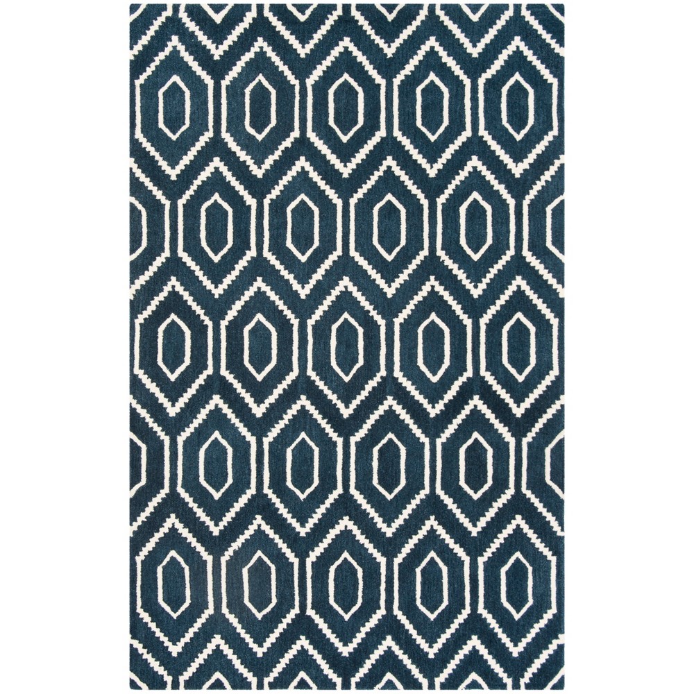 5'x8' Geometric Tufted Area Rug Navy/Ivory - Safavieh