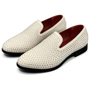 mens white glitter dress shoes Loafers