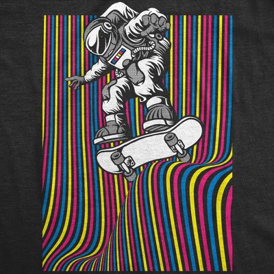 Мужские футболки Crazy Dog T-Shirts, Inc. Mens Astronaut Skater Funny T Shirt Skateboard Graphic Tee for Men - Crazy Dog Men's T Shirt For Astronauts Black M — фото 2