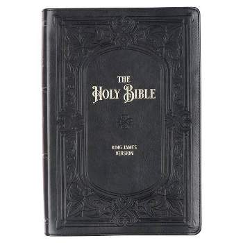 KJV Holy Bible, Giant Print Full-Size Faux Leather Red Letter Edition - Thumb Index & Ribbon Marker, King James Version, Midnight Blue - (Hardcover)