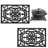 Itopfox Rectangle Cast Iron Trivet, Heat Resistant for Hot Dish Pot Pan Plate Teapot Decorative with Rubber Feet Pot Holders for Kitchen Dining Table - 3 of 4