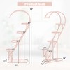 Costway 5 Tier Metal Plant Stand Heart-shaped Shelf with Hanging Hook for Multiple Plants Black/White/Pink & Blue - 3 of 4