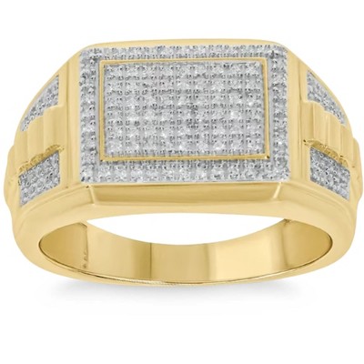 Pompeii3 1/2Ct TW Diamond Men's Ring 10k Yellow Gold 9mm Wide
