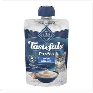Blue Buffalo Tastefuls Adult Cat Treat Chicken Puree Spouted Pouch - 3oz - 1 of 4